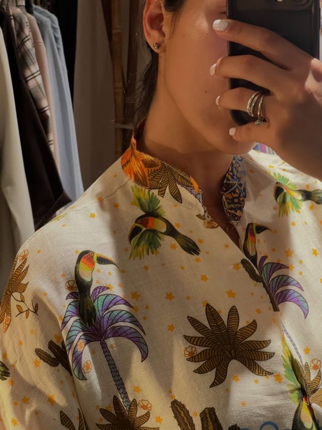 abito in lino con stampa Jungle 🌴🦎